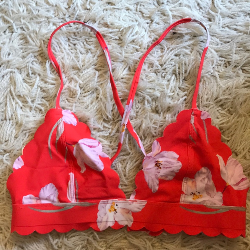 H&M FLORAL ORANGE BIKINI TOP